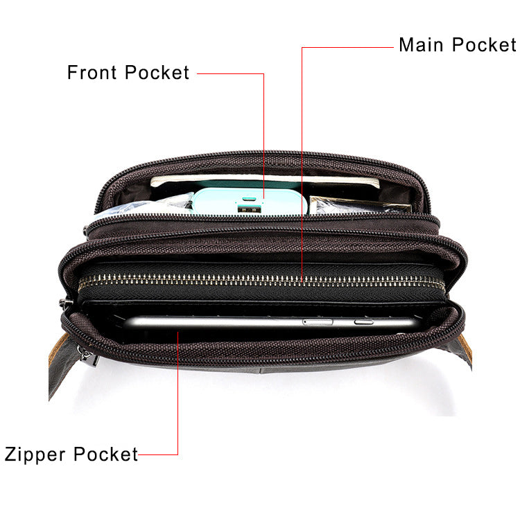 Men's Fashion Leather Waist Bag