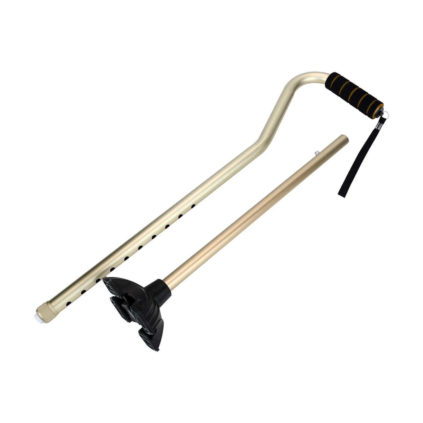 Adjustable Aluminum Walking Cane with Quad Base