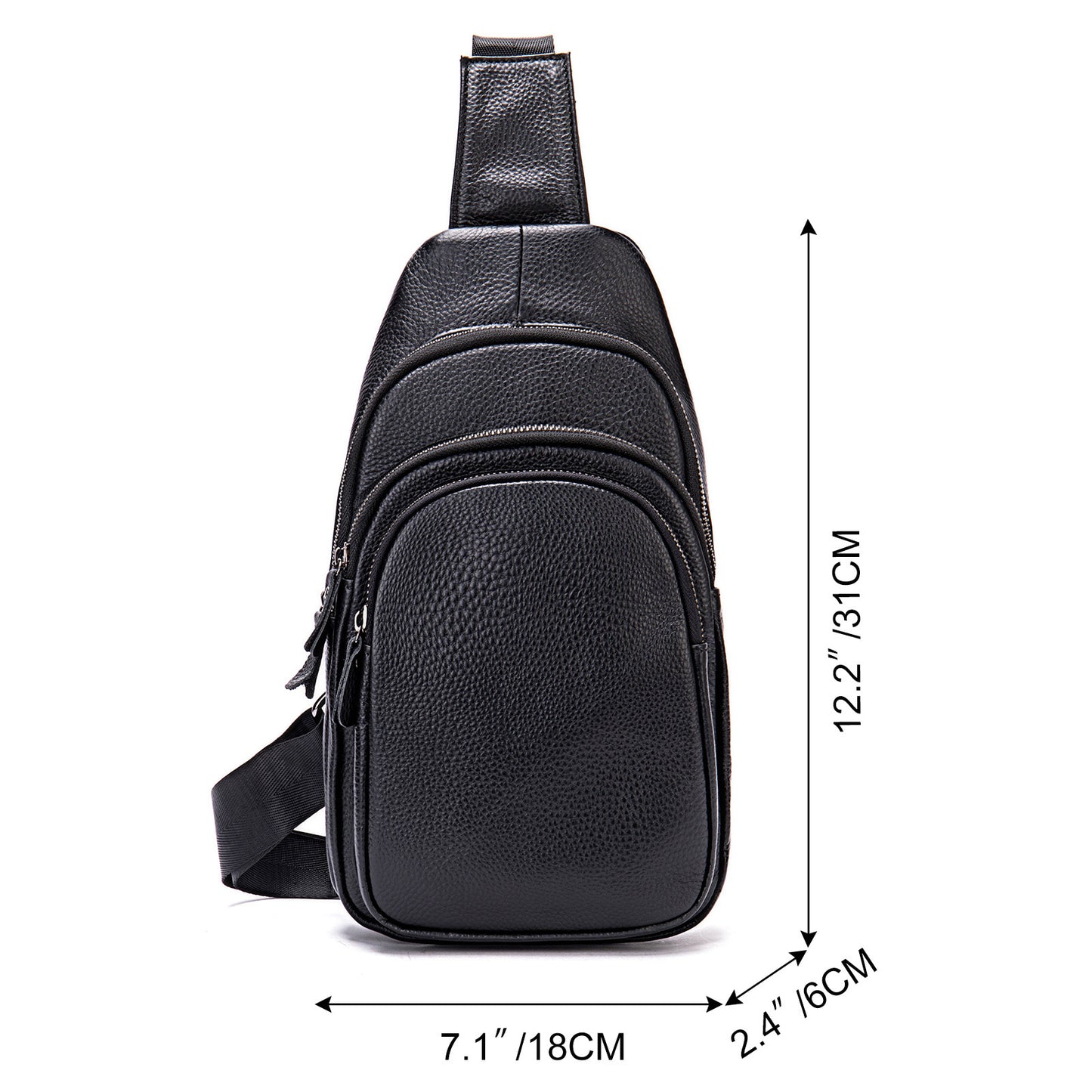 Men's Leather Sling Bag Outdoor Casual Bum Bag