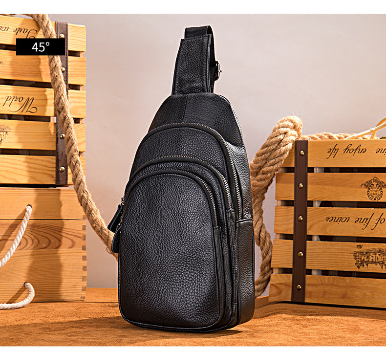 Men's Leather Sling Bag Outdoor Casual Bum Bag