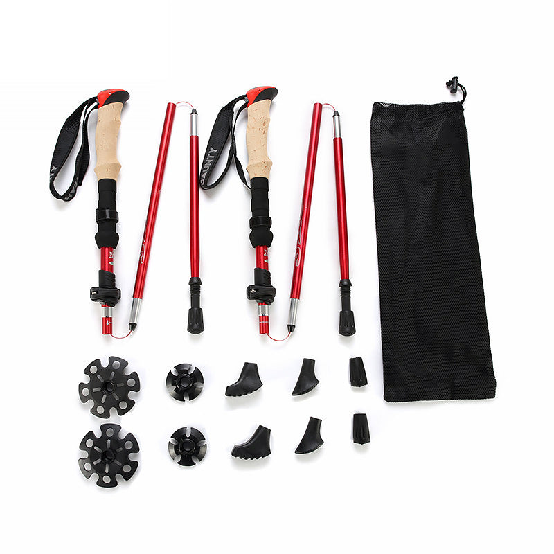 Collapsible Aluminum Trekking Pole Set