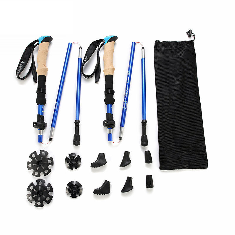 Collapsible Aluminum Trekking Pole Set