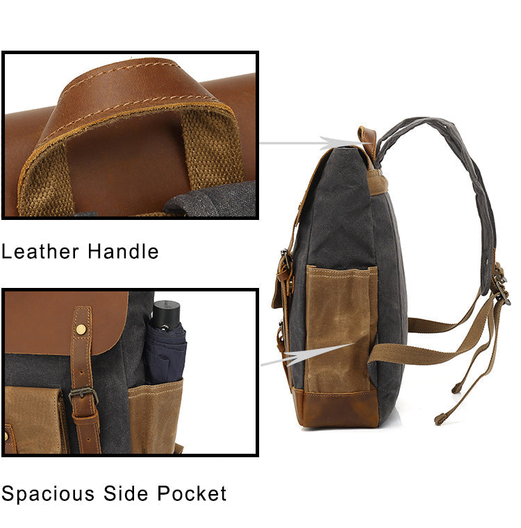 Vintage Canvas Backpack Fit 15.6 Inch Laptop