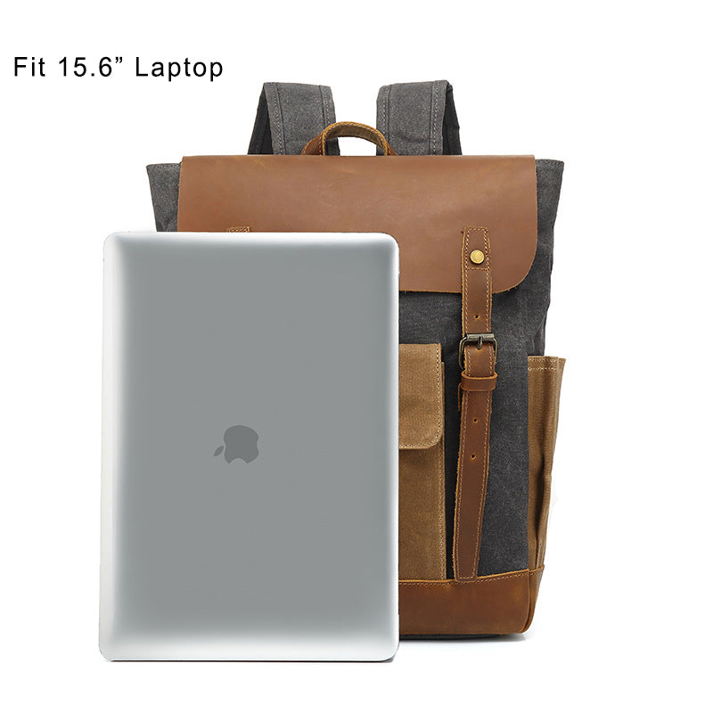 Vintage Canvas Backpack Fit 15.6 Inch Laptop