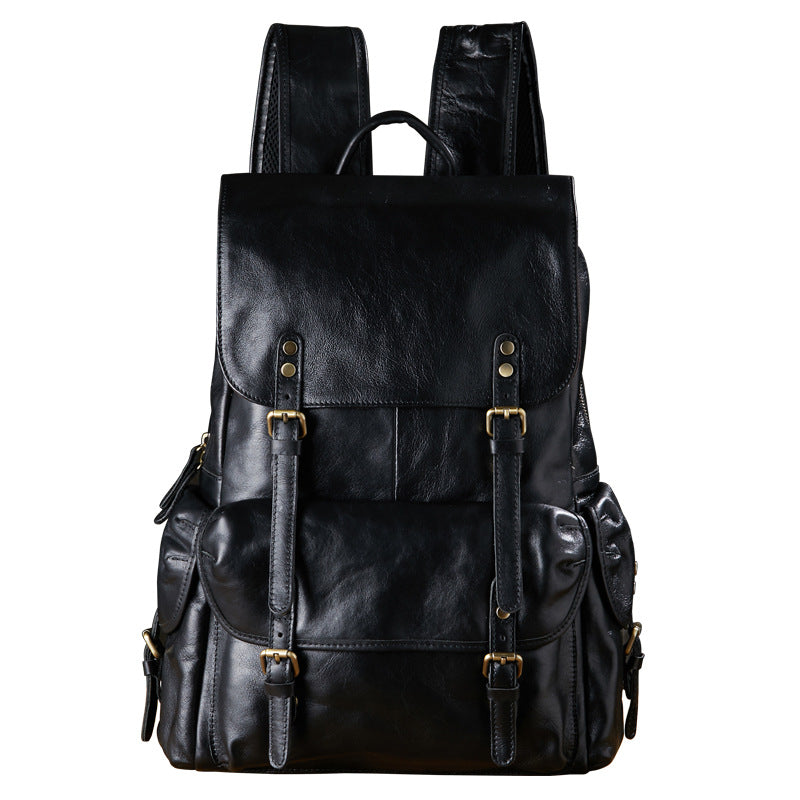 Men's Vintage Full-Grain Vegetable-Tanned Leather Backpack