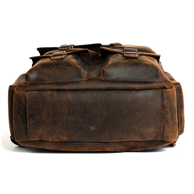 Mens Leather Travel Backpack