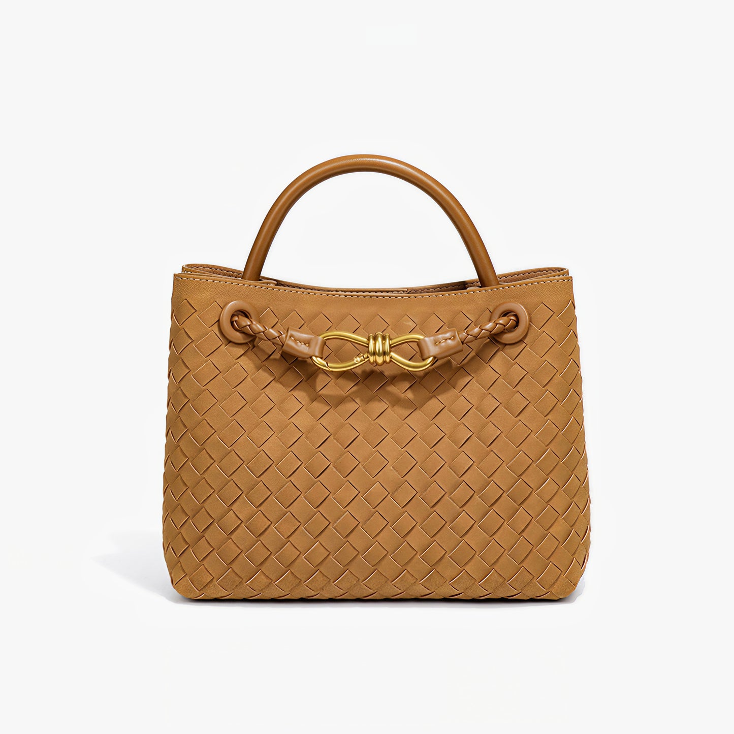 Trendy Suede Woven Leather Shoulder Satchel Bag for Women
