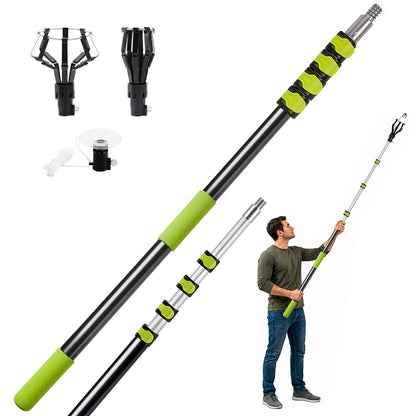 26FT Reach Telescopic Light Bulb Changer Pole Kit | 3-in-1 Smart Bulb Removal Tool with Suction Cup & Baskets