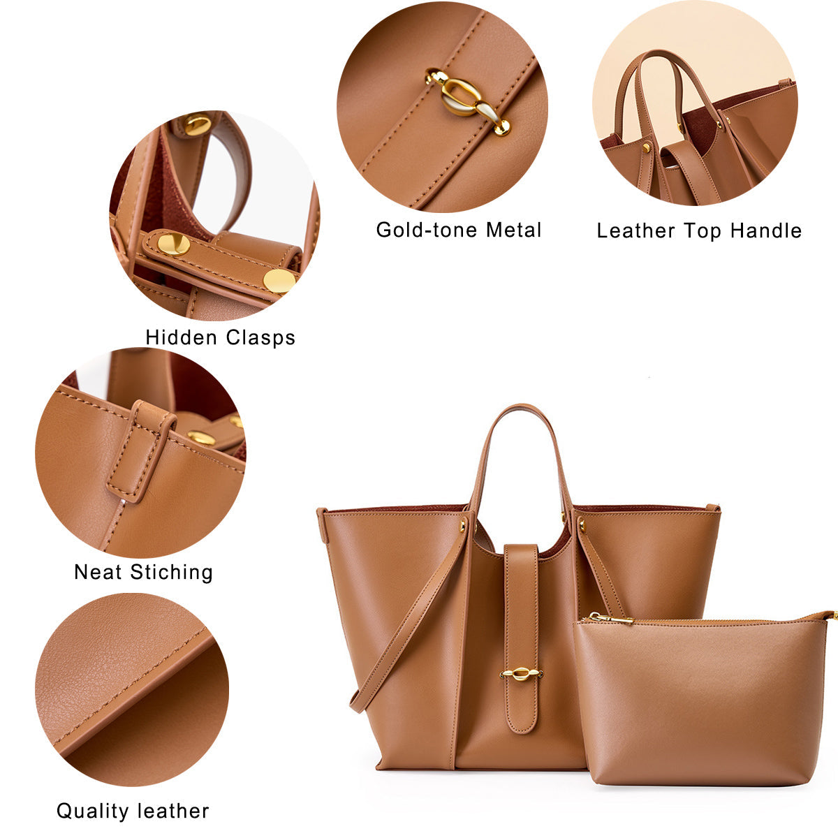 Women's Leather Casual Tote Bag