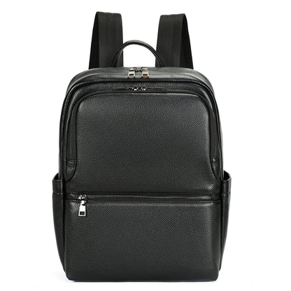 Black Leather Laptop Backpack
