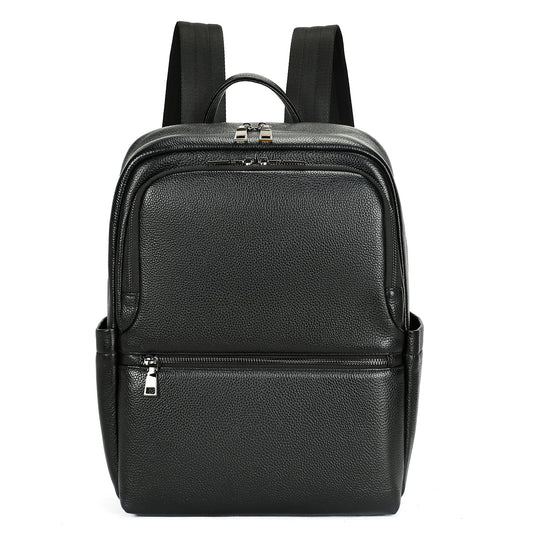Black Leather Laptop Backpack