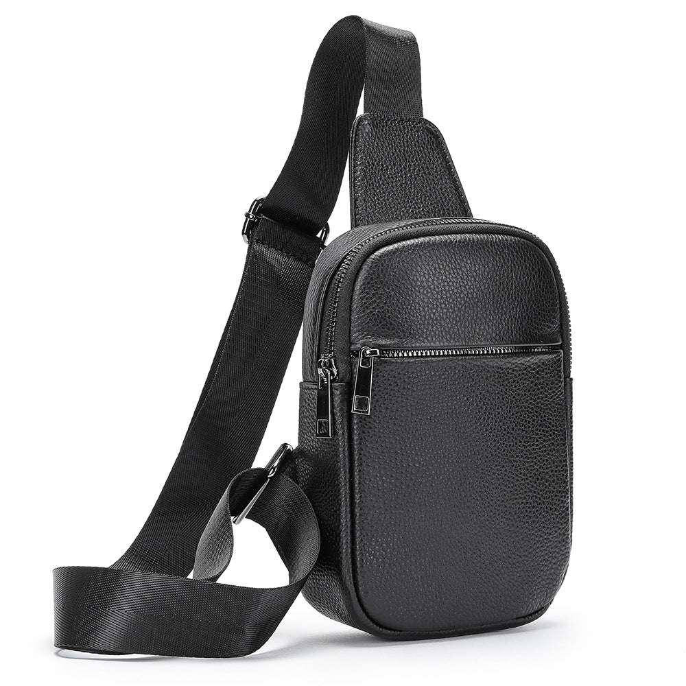 Black Leather Sling Bag