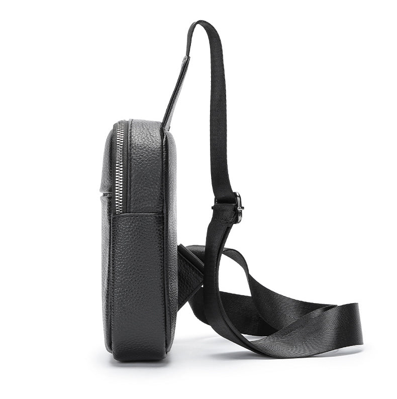 Black Leather Sling Bag