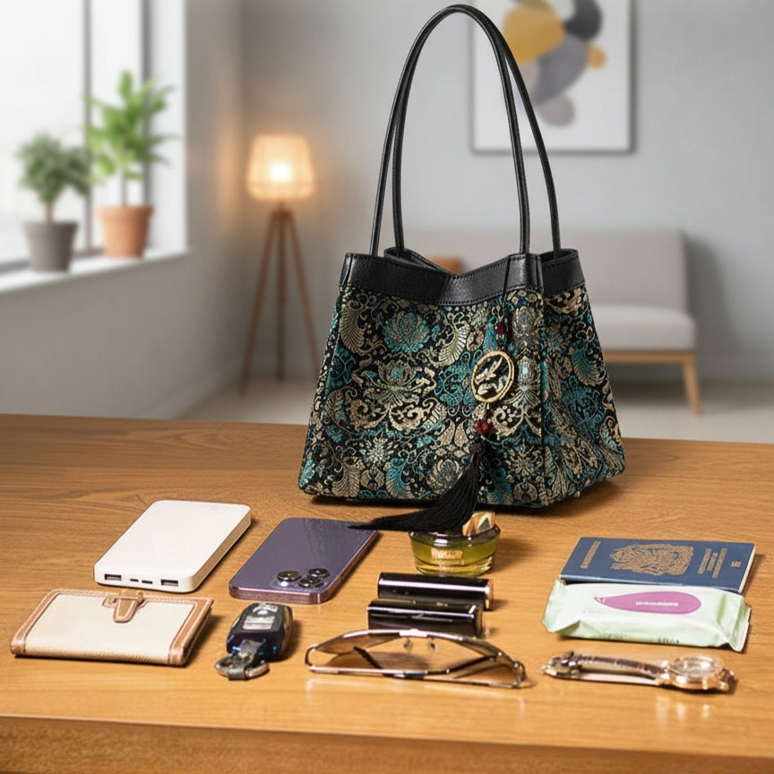 Women's Embroidered Handbag – Boho Purse & Tote for Daily or Evening Elegance