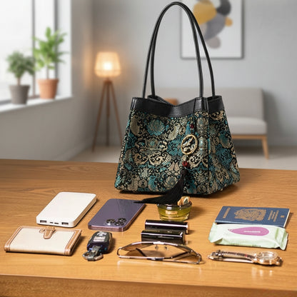 Women's Embroidered Handbag – Boho Purse & Tote for Daily or Evening Elegance