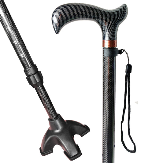 Carbon Fiber Walking Cane for Men and Women 10-Level Adjustable Height