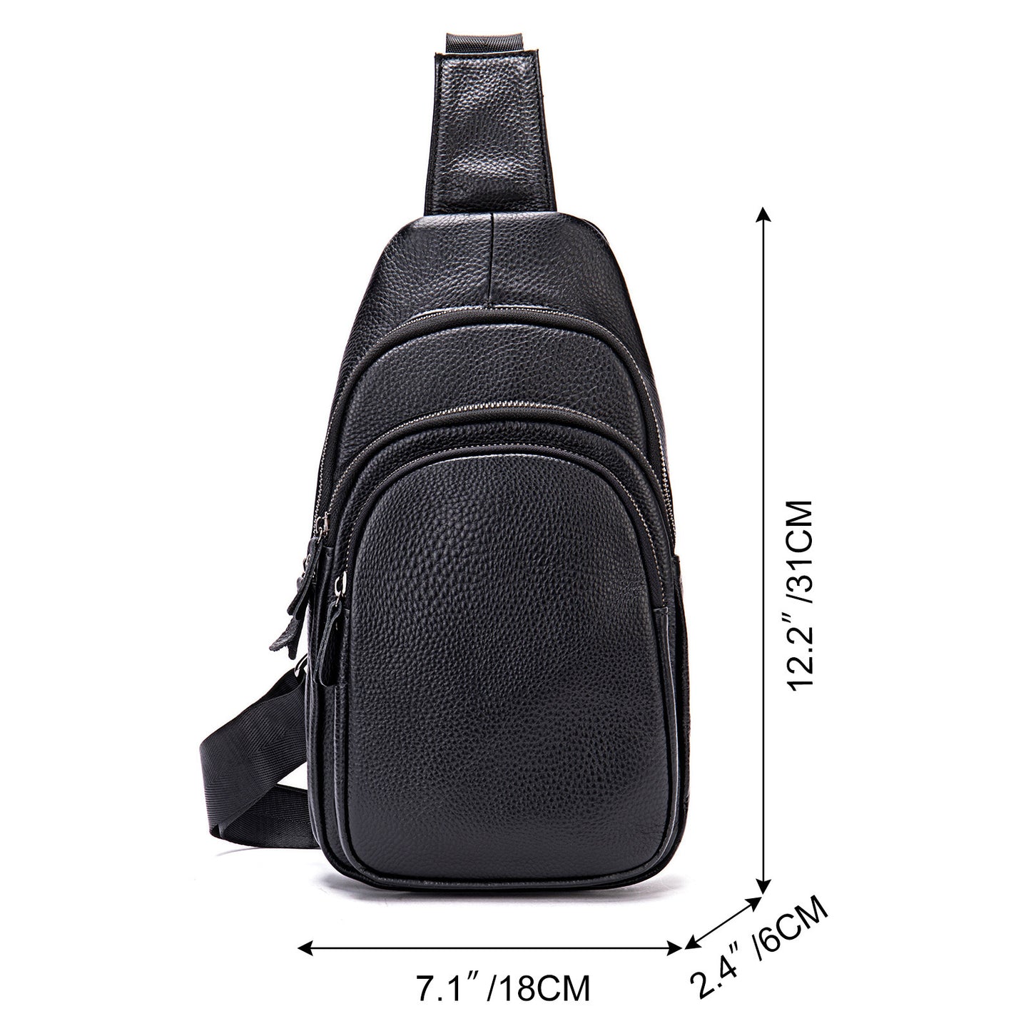 Men's Leather Sling Bag Outdoor Casual Crossbody Bag