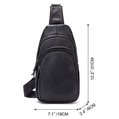 Men's Leather Sling Bag Outdoor Casual Bum Bag