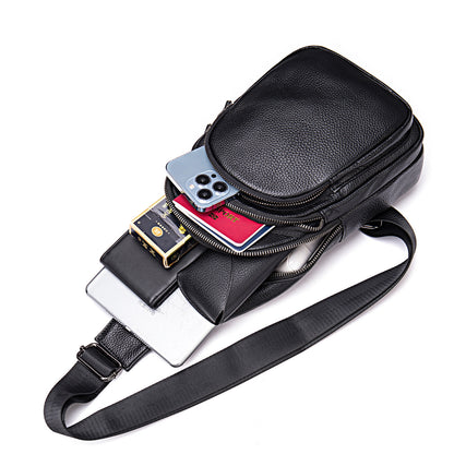 Men's Leather Sling Bag Outdoor Casual Bum Bag