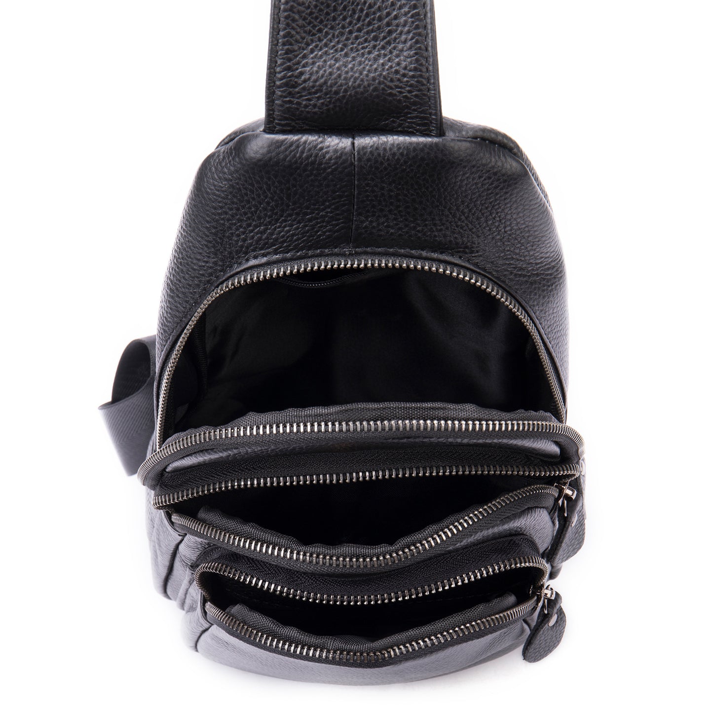 Men's Leather Sling Bag Outdoor Casual Crossbody Bag