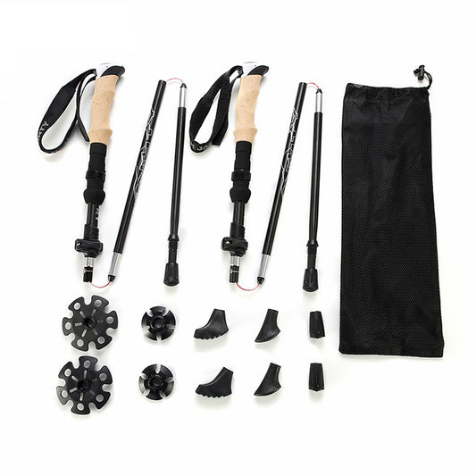 Collapsible Aluminum Trekking Pole Set