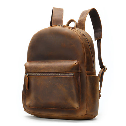 Crazy Horse Leather Backpack for Men & Women