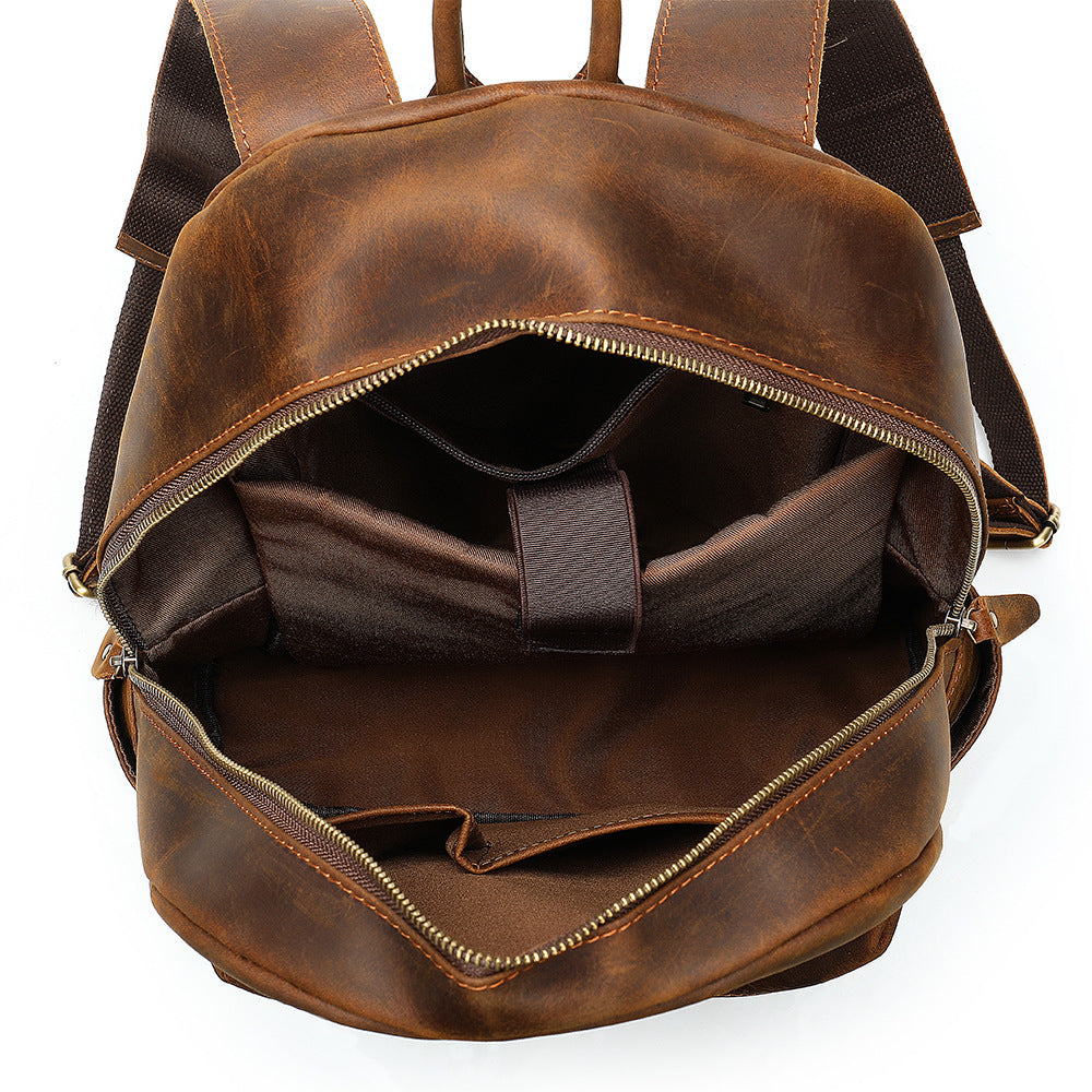 Crazy Horse Leather Backpack for Men & Women
