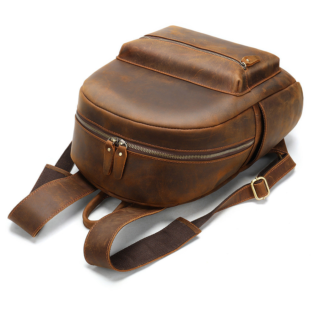 Crazy Horse Leather Backpack for Men & Women