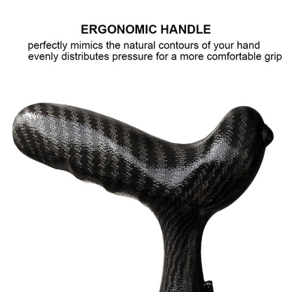 Folding Carbon Fiber Cane - 5 Adjustable Heights, Ergonomic Handle, With Carry Bag
