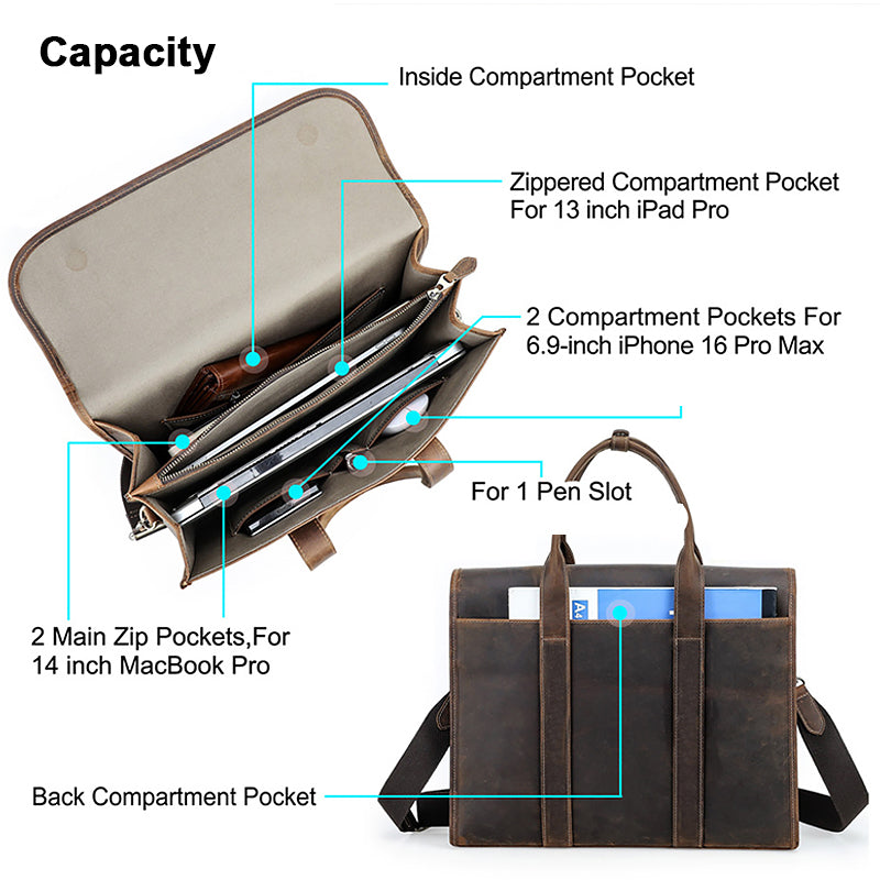 Full Grain Leather Briefcase