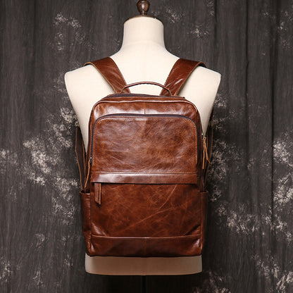 Genuine Leather Laptop Backpack For Men and Women