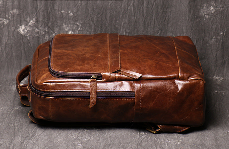 Genuine Leather Laptop Backpack For Men and Women