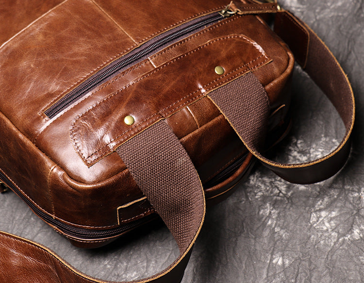 Genuine Leather Laptop Backpack For Men and Women