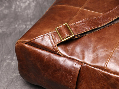 Genuine Leather Laptop Backpack For Men and Women