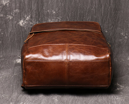 Genuine Leather Laptop Backpack For Men and Women