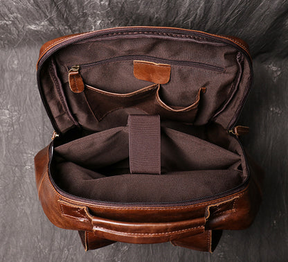 Genuine Leather Laptop Backpack For Men and Women