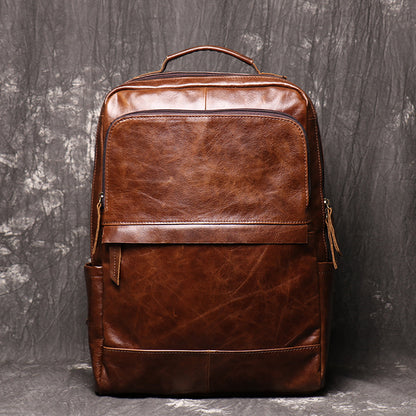 Genuine Leather Laptop Backpack For Men and Women