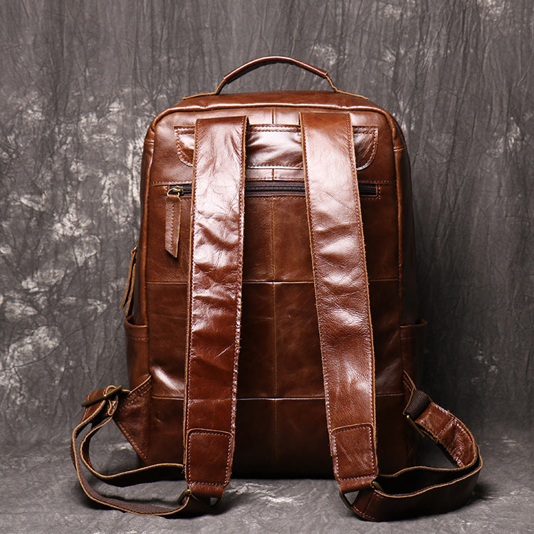 Genuine Leather Laptop Backpack For Men and Women
