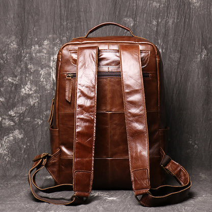 Genuine Leather Laptop Backpack For Men and Women