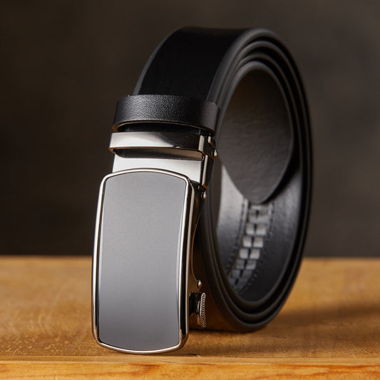 Handcrafted Men's Automatic Buckle Full-Grain Leather Belt