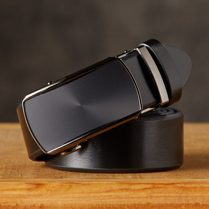 Handcrafted Men's Automatic Buckle Full-Grain Leather Belt