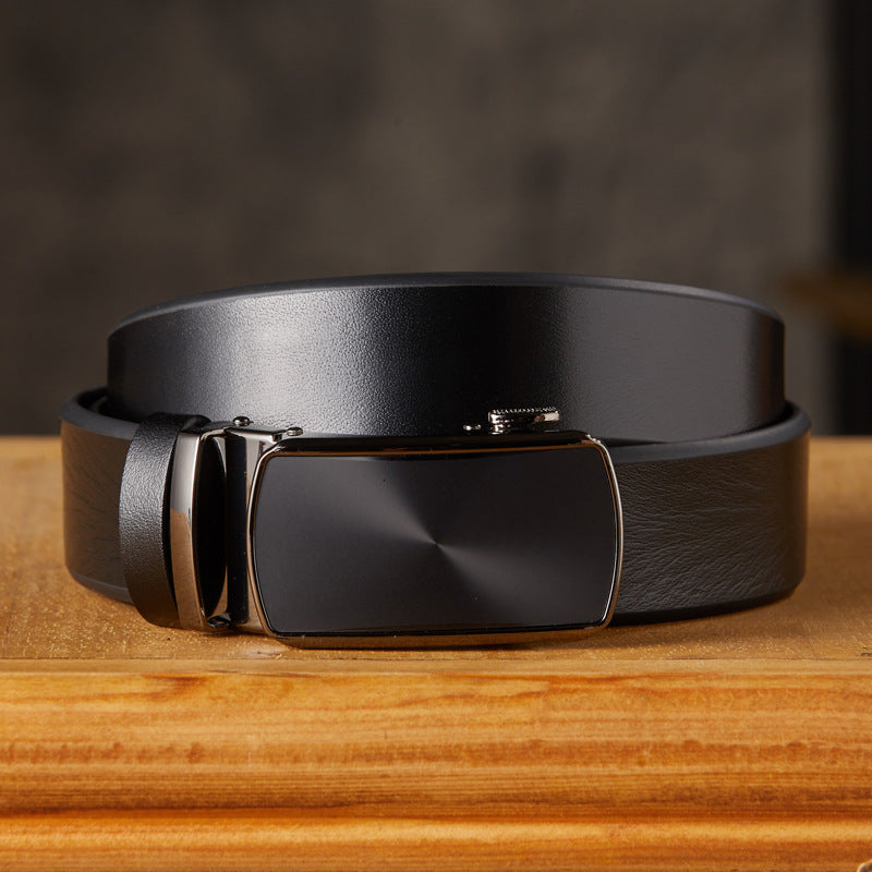 Handcrafted Men's Automatic Buckle Full-Grain Leather Belt
