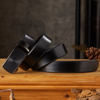 Handcrafted Men's Automatic Buckle Full-Grain Leather Belt