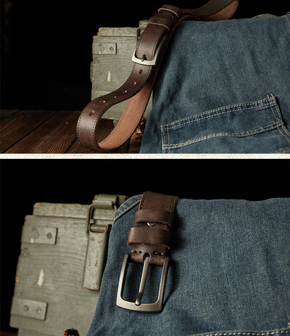 Handcrafted Men's Leather Belt