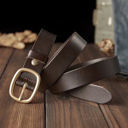 Handcrafted Women's Full-Grain Leather Belt