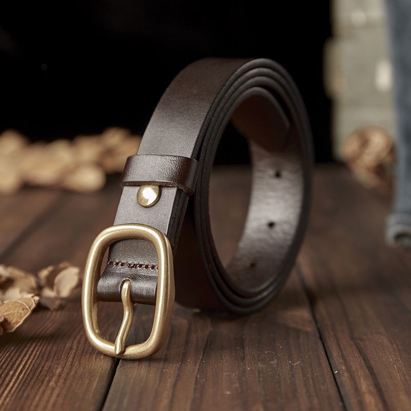 Handcrafted Women's Full-Grain Leather Belt