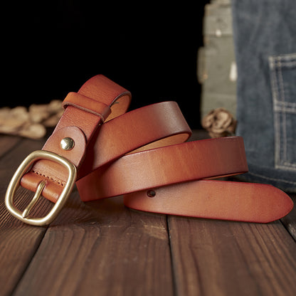 Handcrafted Women's Full-Grain Leather Belt