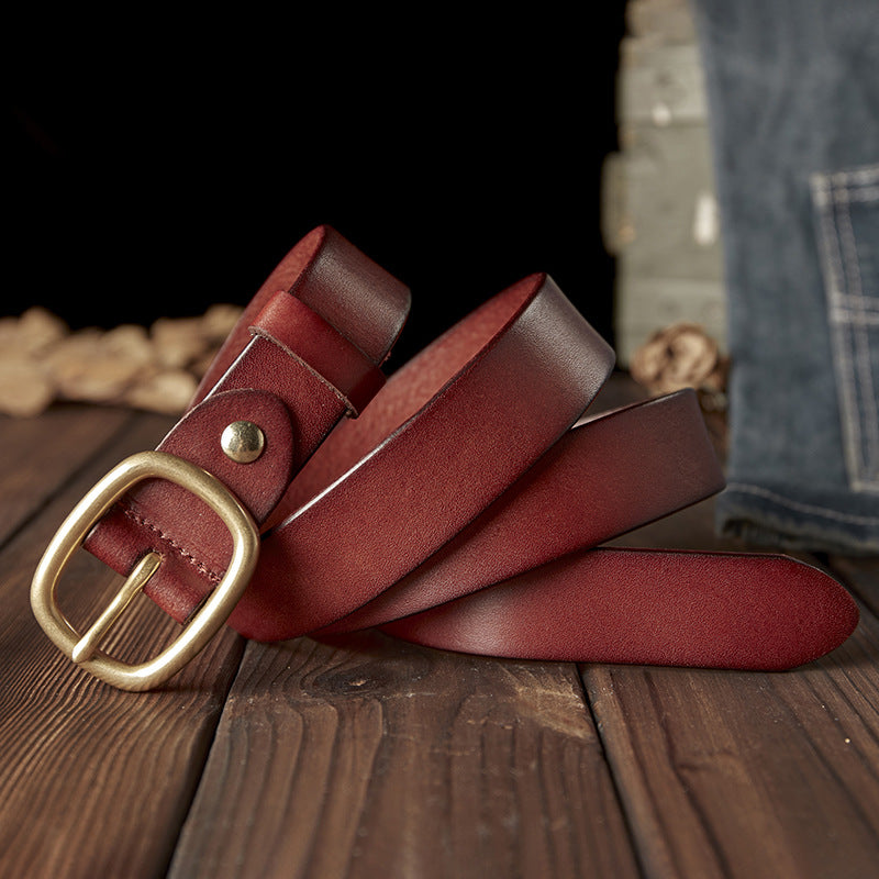 Handcrafted Women's Full-Grain Leather Belt