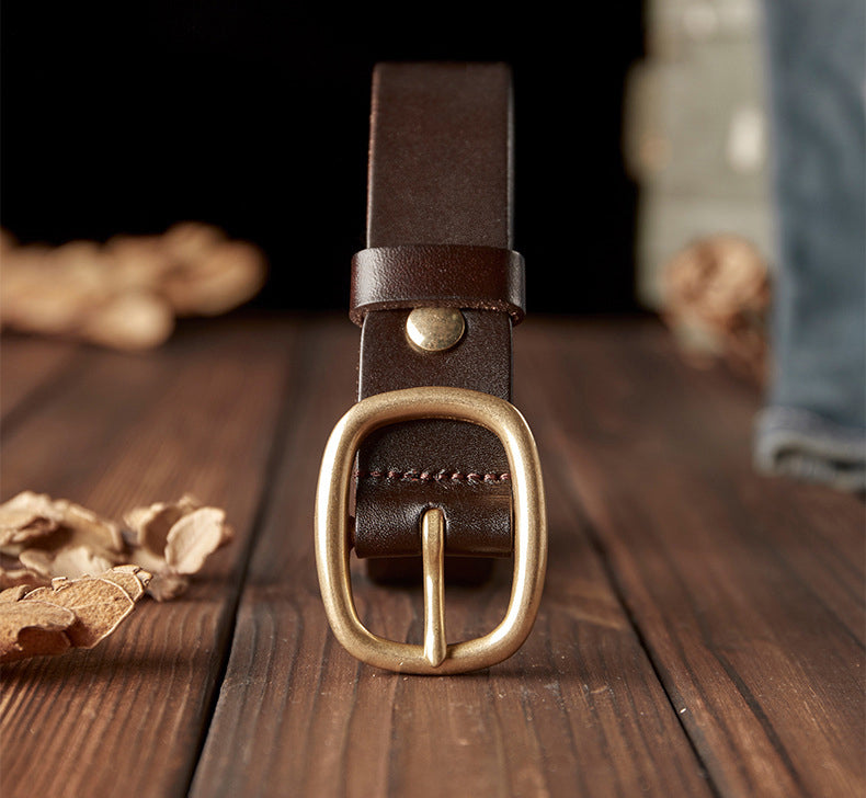 Handcrafted Women's Full-Grain Leather Belt