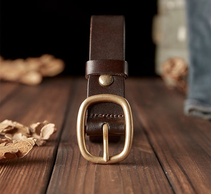 Handcrafted Women's Full-Grain Leather Belt